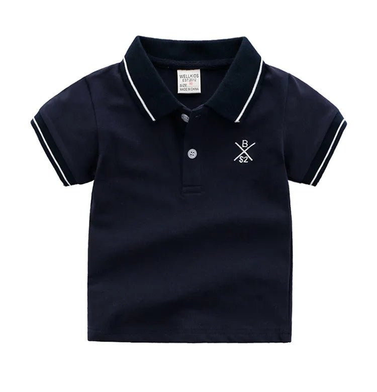Summer Boys Shirts Cotton Kids Polo T-shirts