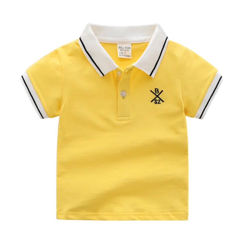 Summer Boys Shirts Cotton Kids Polo T-shirts