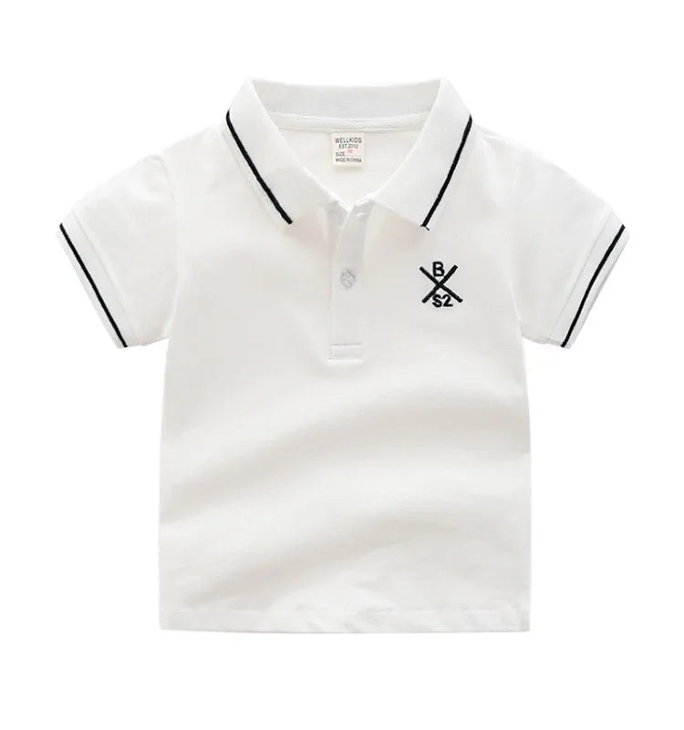 Summer Boys Shirts Cotton Kids Polo T-shirts