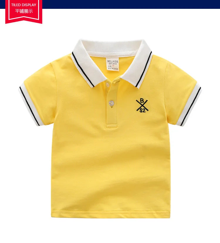 Summer Boys Shirts Cotton Kids Polo T-shirts
