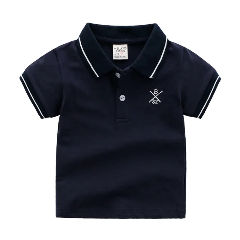 Summer Boys Shirts Cotton Kids Polo T-shirts