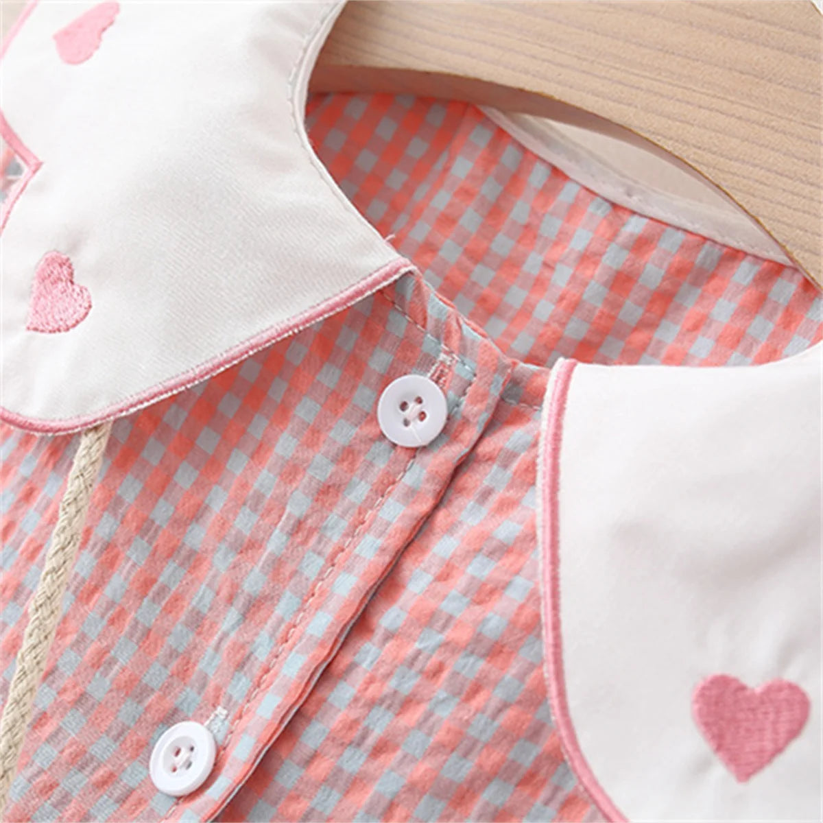 Summer Newborn 2-Piece Girl Infant Cotton Dress And Backpack