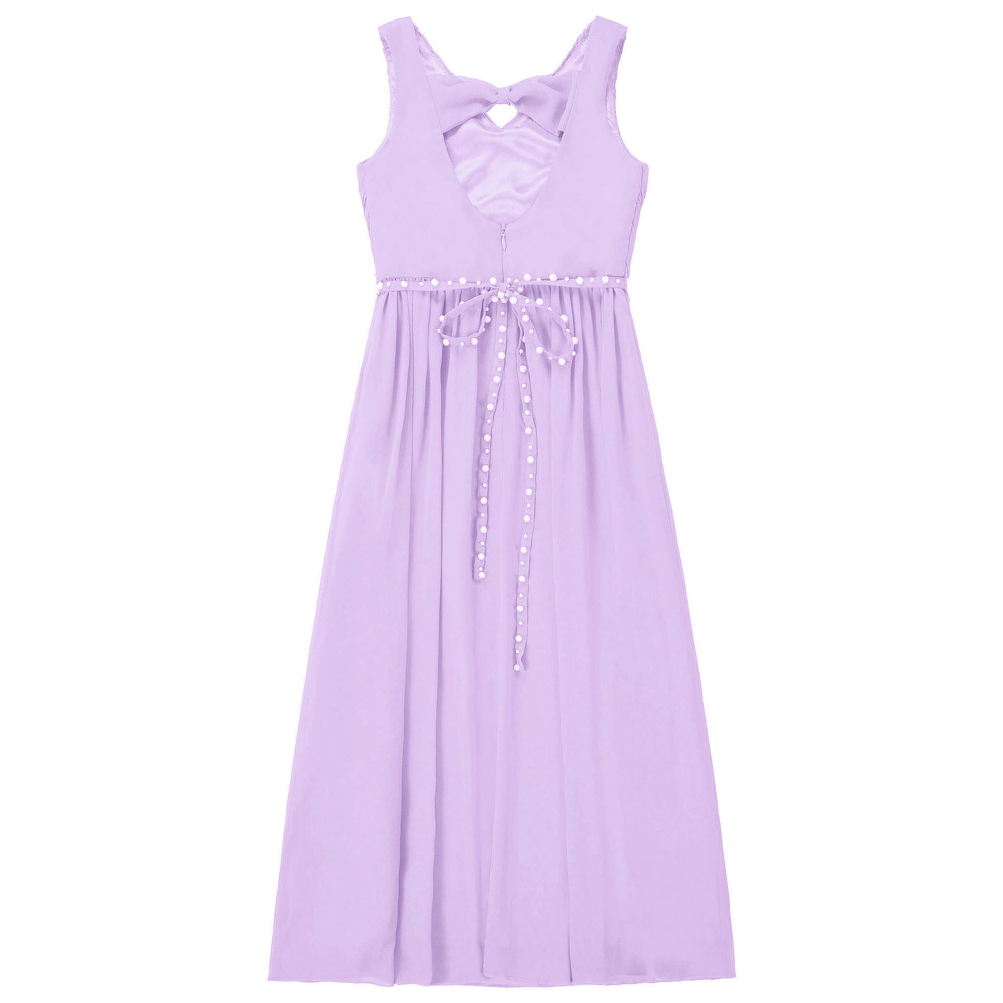 Flower Girls Dress Elegant Bow Cut-out Dress for Bridesmaid Wedding