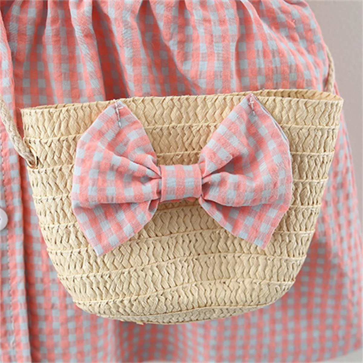 Summer Newborn 2-Piece Girl Infant Cotton Dress And Backpack
