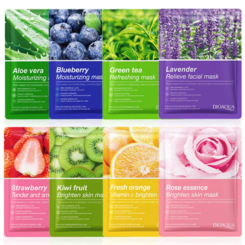 8pcs Natural Plant Face Mask Beauty Skincare Facial Masks