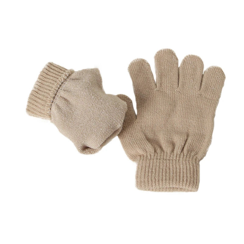 Baby Winter Hat Scarf Gloves Set Knitted Fur Ball Kids