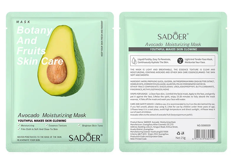 8pcs Natural Plant Face Mask Beauty Skincare Facial Masks