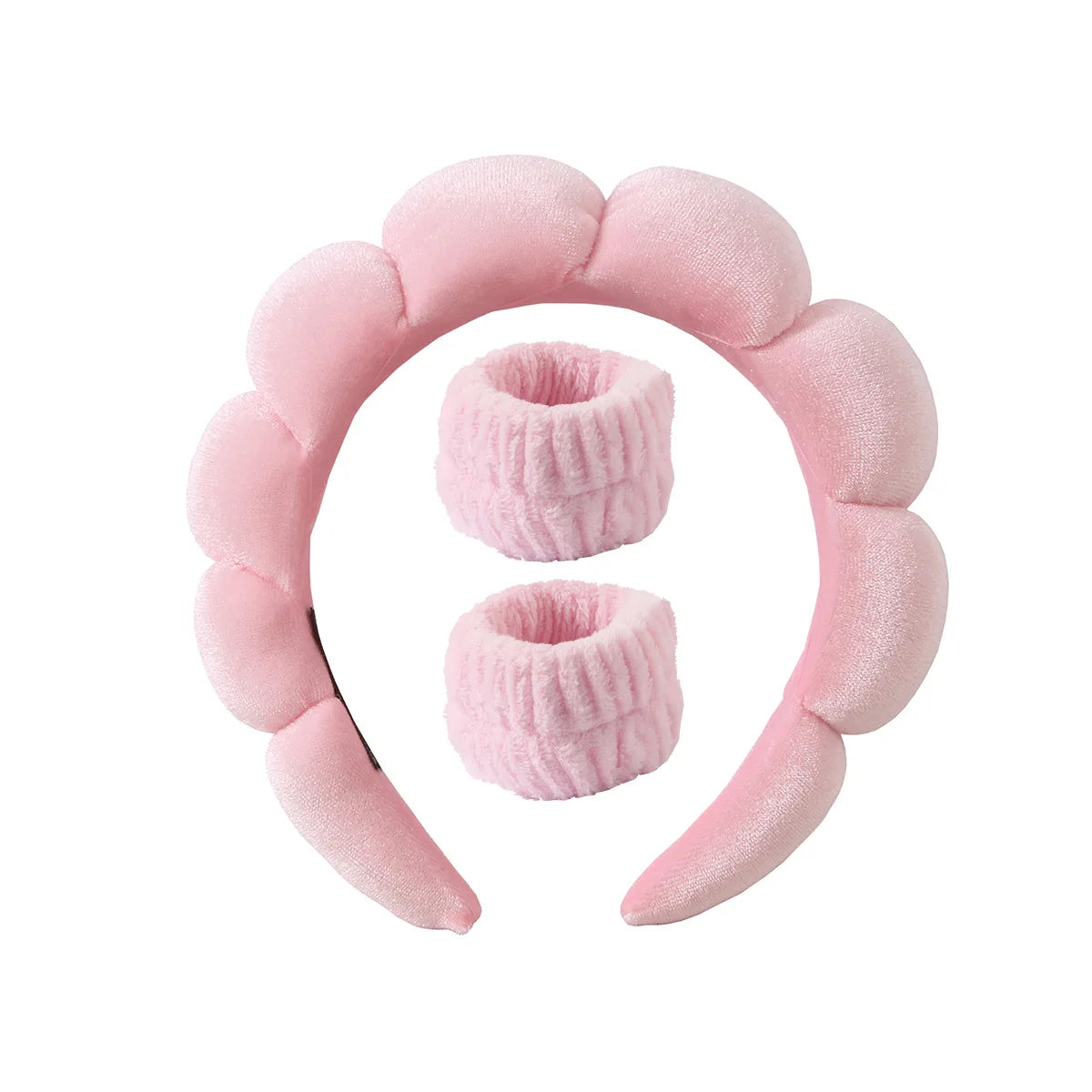 Sponge Spa Headband with Wristbands for Washing Face, Skin Care Makeup Removal Shower for Women and Girls