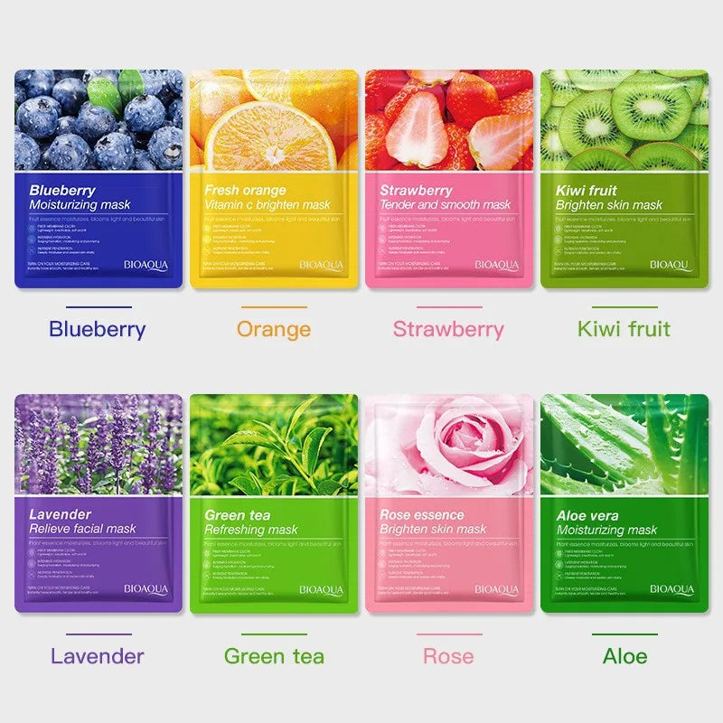 8pcs Natural Plant Face Mask Beauty Skincare Facial Masks