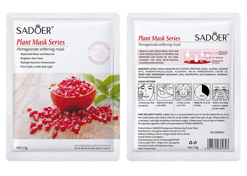 8pcs Natural Plant Face Mask Beauty Skincare Facial Masks