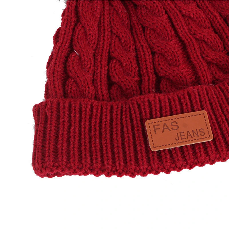 Baby Winter Hat Scarf Gloves Set Knitted Fur Ball Kids