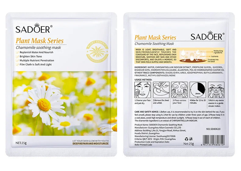 8pcs Natural Plant Face Mask Beauty Skincare Facial Masks