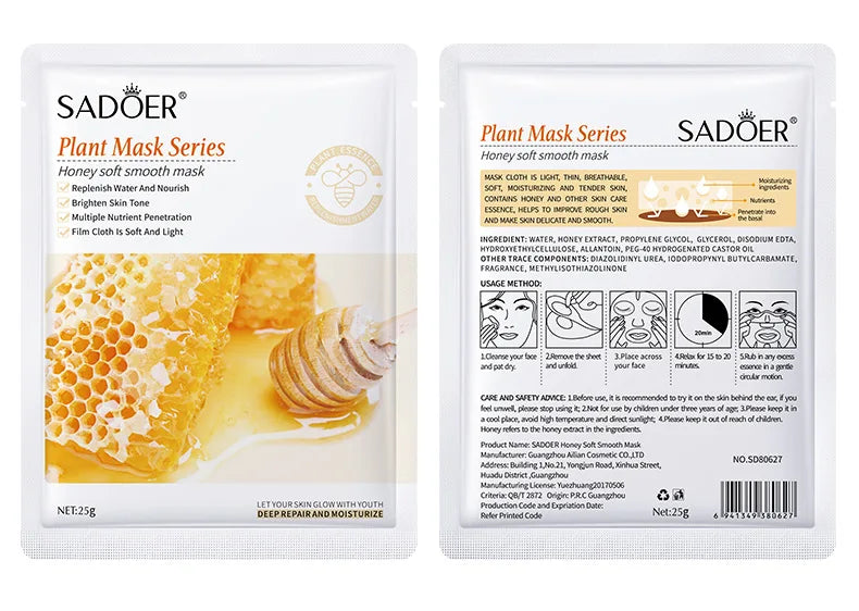 8pcs Natural Plant Face Mask Beauty Skincare Facial Masks