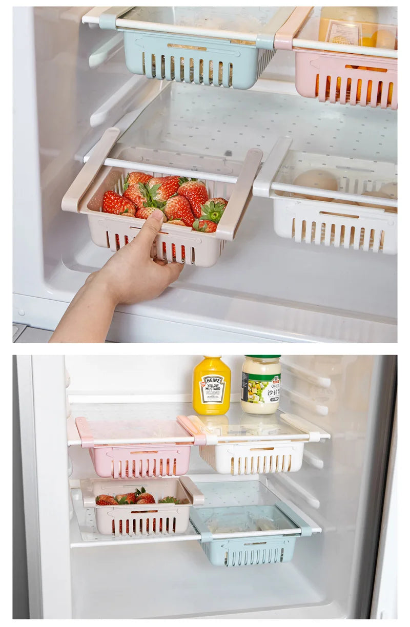 Hanging Refrigerator Storage Basket Adjustable