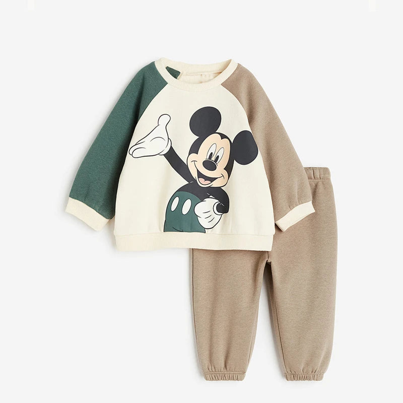 Disney Mickey Mouse Sweatshirt+Pants Two Piece Set Spring Autumn Wear