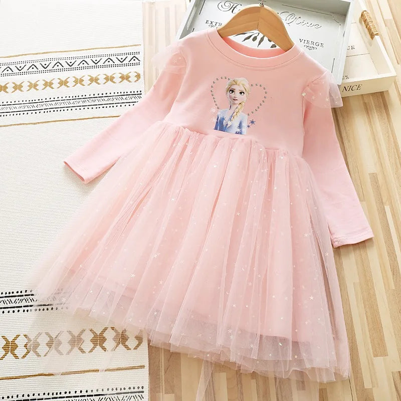 Frozen Princess Dress Girls Long-sleeved For Children's Party