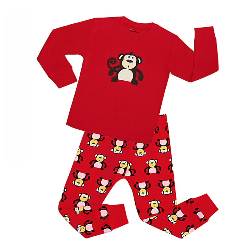 Animal Cartoon Boys Pajamas Sets Children's Sleepwear