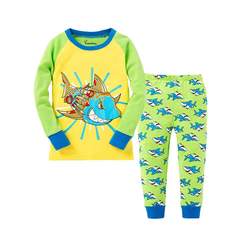 Animal Cartoon Boys Pajamas Sets Children's Sleepwear