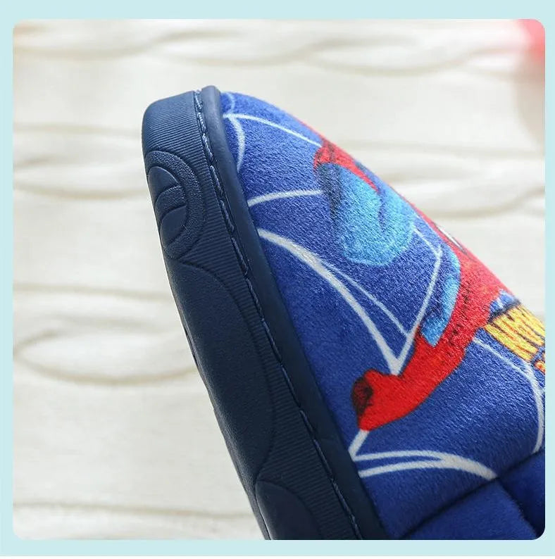 Cartoon Printed Spider-man Cotton Slippers For Children's Shoes - Indoor Use