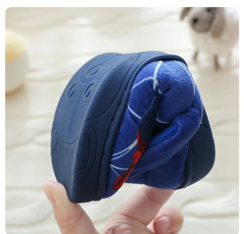 Cartoon Printed Spider-man Cotton Slippers For Children's Shoes - Indoor Use
