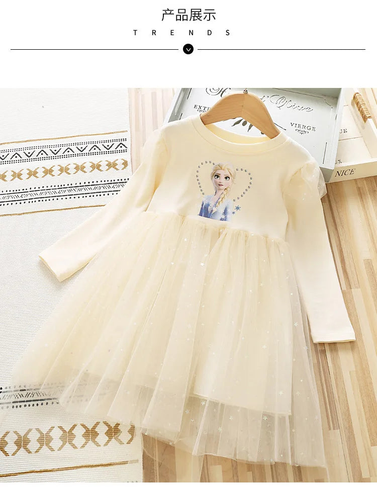 Frozen Princess Dress Girls Long-sleeved For Children's Party