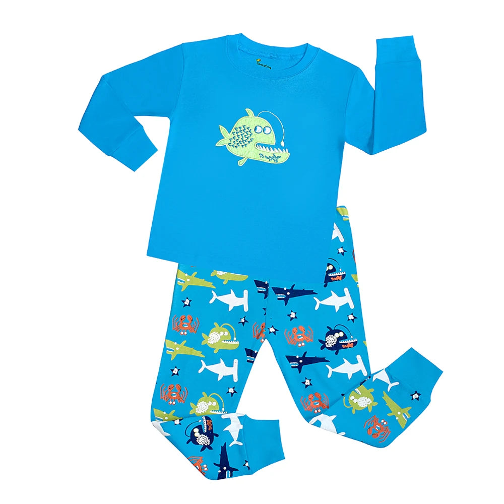 Animal Cartoon Boys Pajamas Sets Children's Sleepwear