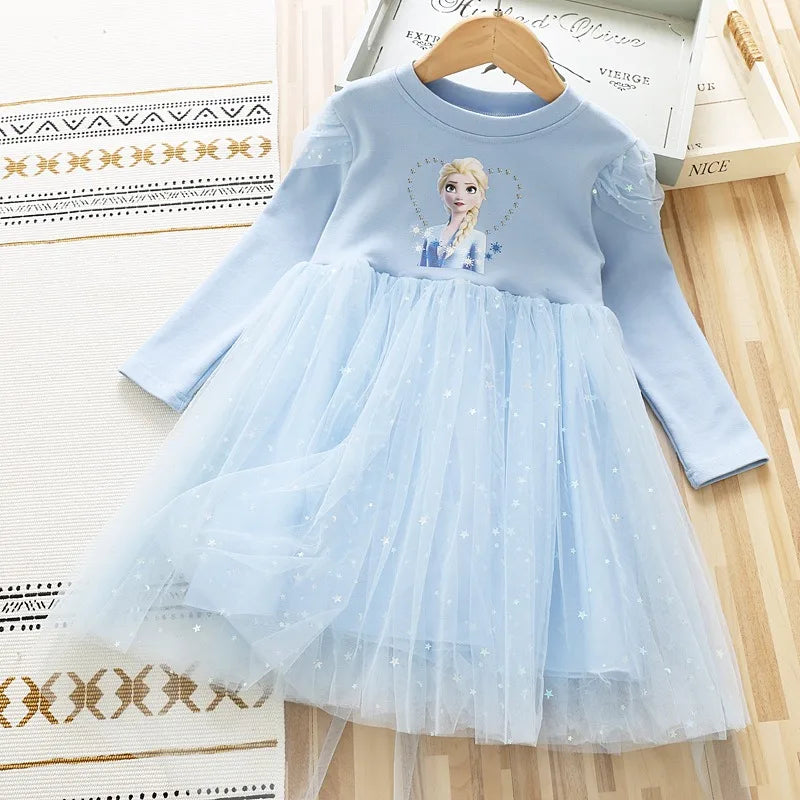 Frozen Princess Dress Girls Long-sleeved For Children's Party