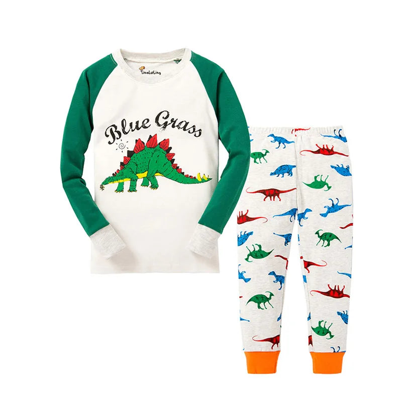 Animal Cartoon Boys Pajamas Sets Children's Sleepwear
