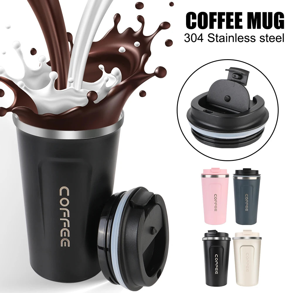 380/510ML Thermo Cafe Leak_Proof Travel Thermo Cup Double Stainless Steel for Tea Water Coffee