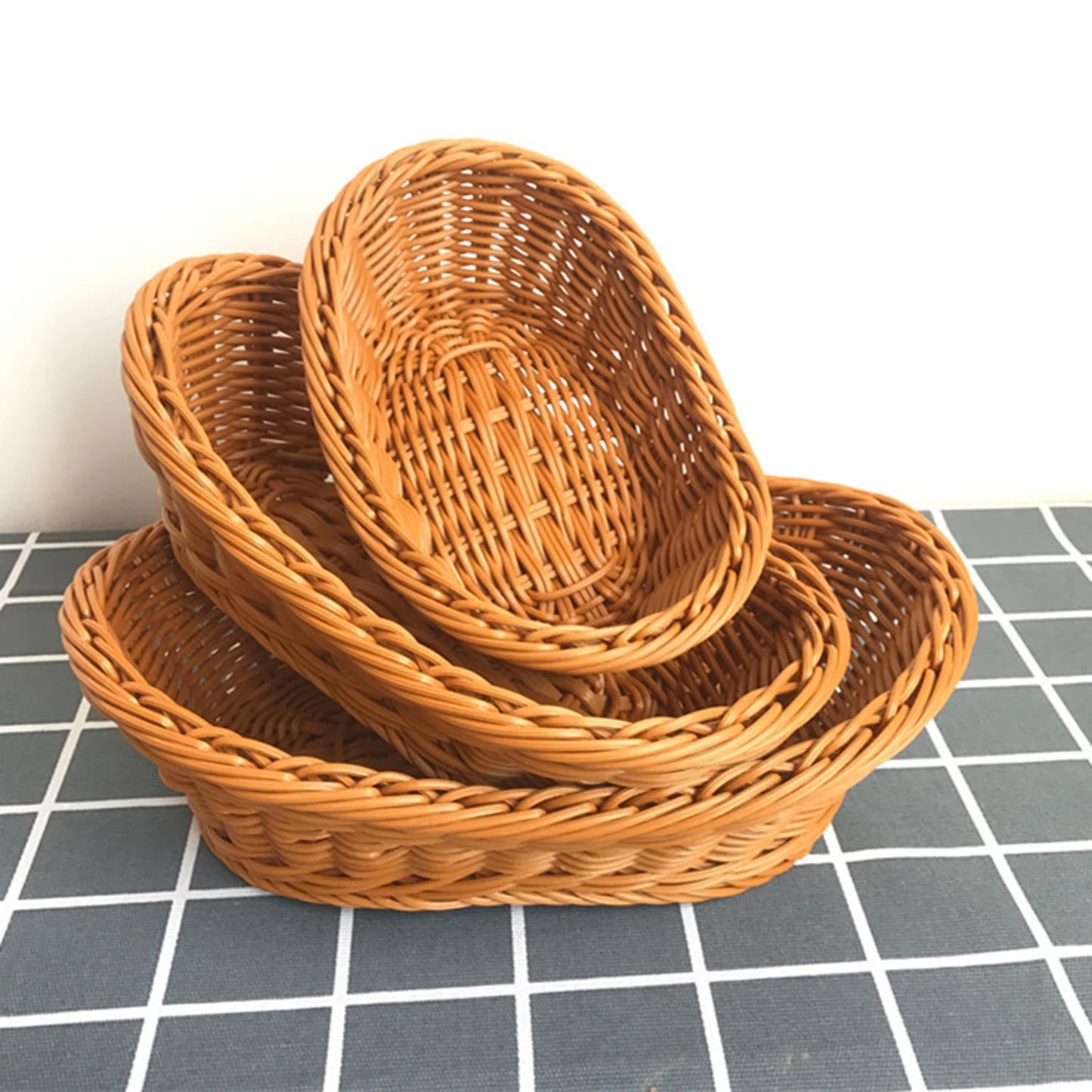 Hand Woven Rattan Basket - Suitable for Restaurant, Vegetables, Storage