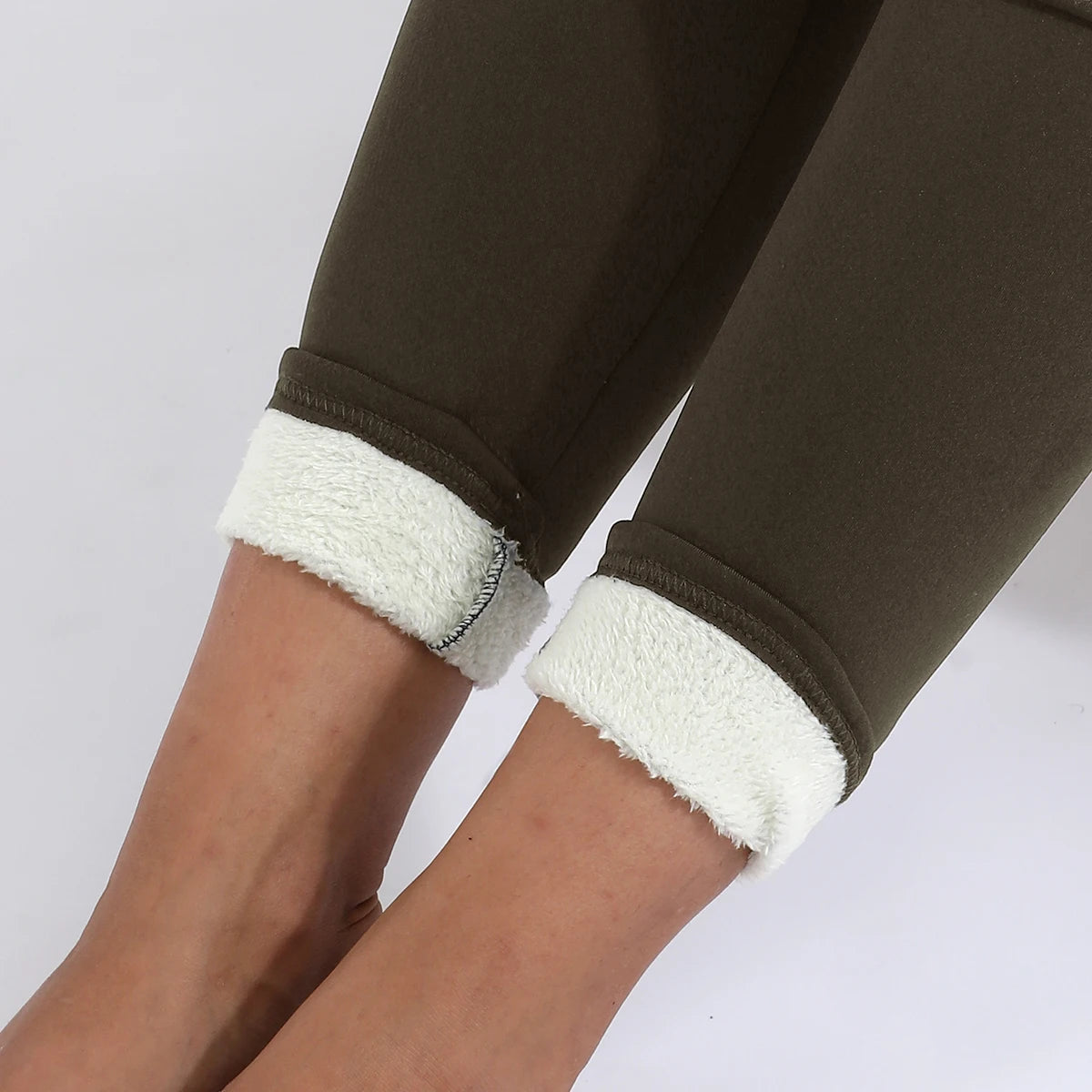 Women Winter Velvet Stretch High Waist Leggings