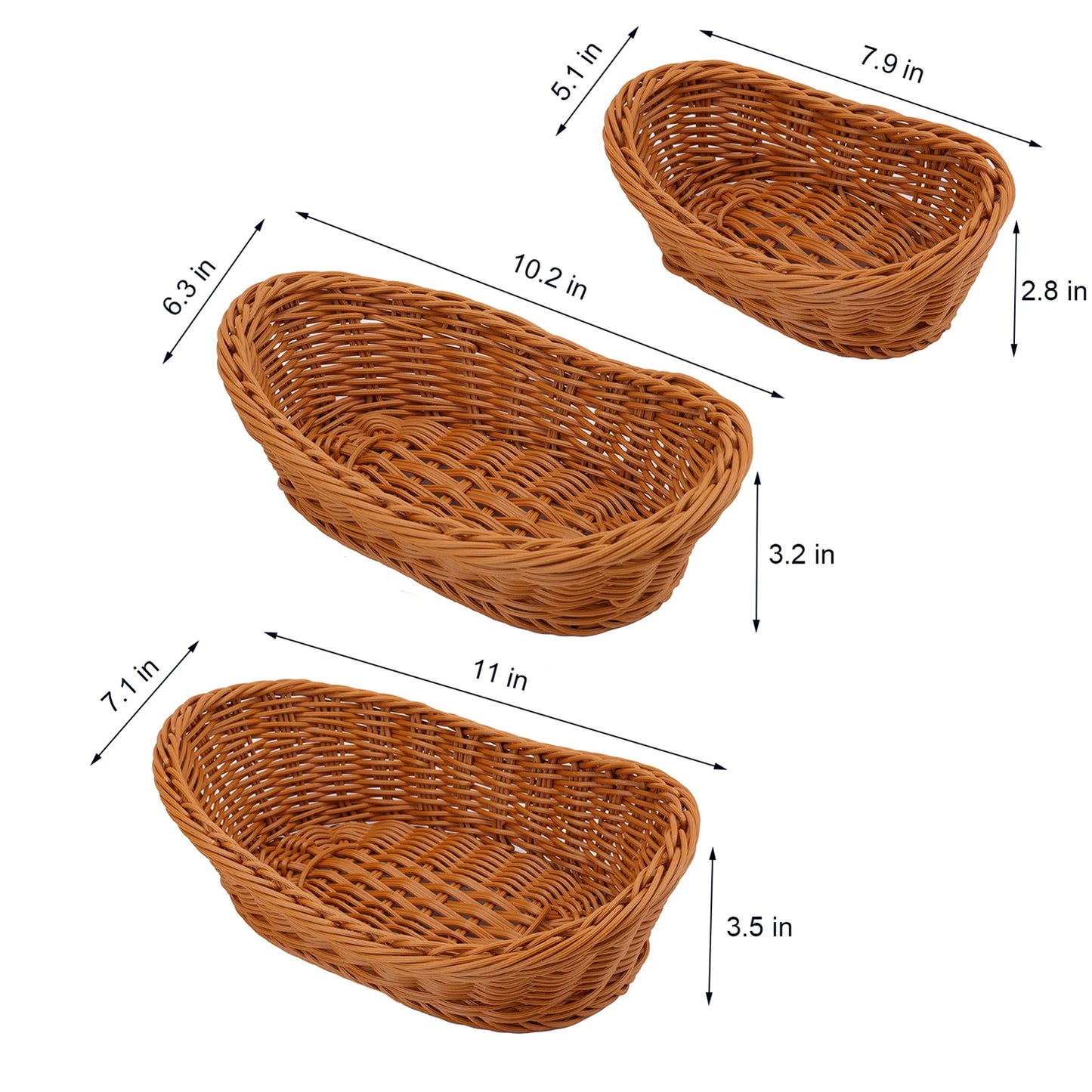 Hand Woven Rattan Basket - Suitable for Restaurant, Vegetables, Storage