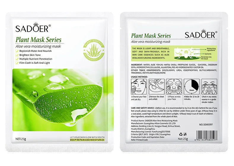 8pcs Natural Plant Face Mask Beauty Skincare Facial Masks