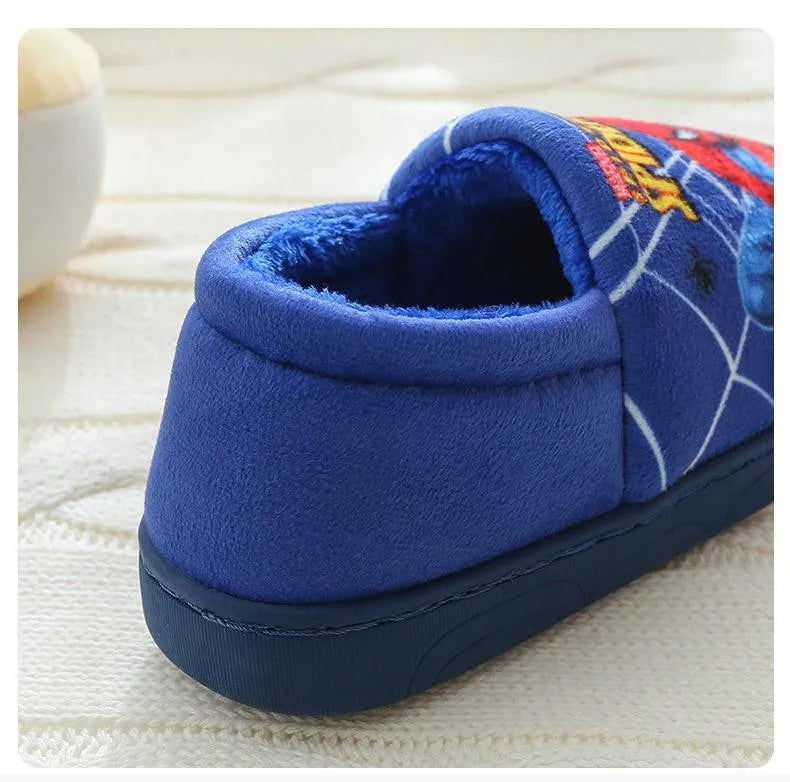 Cartoon Printed Spider-man Cotton Slippers For Children's Shoes - Indoor Use