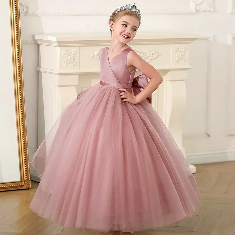 Elegant Teenage Girls Party Prom Long Gown Dress 5-14Yrs