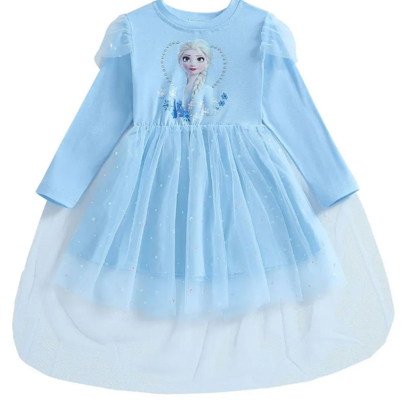 Frozen Princess Dress Girls Long-sleeved For Children's Party