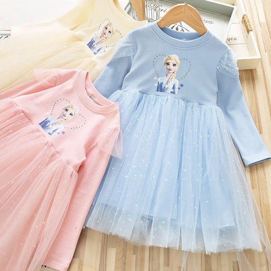 Frozen Princess Dress Girls Long-sleeved For Children's Party