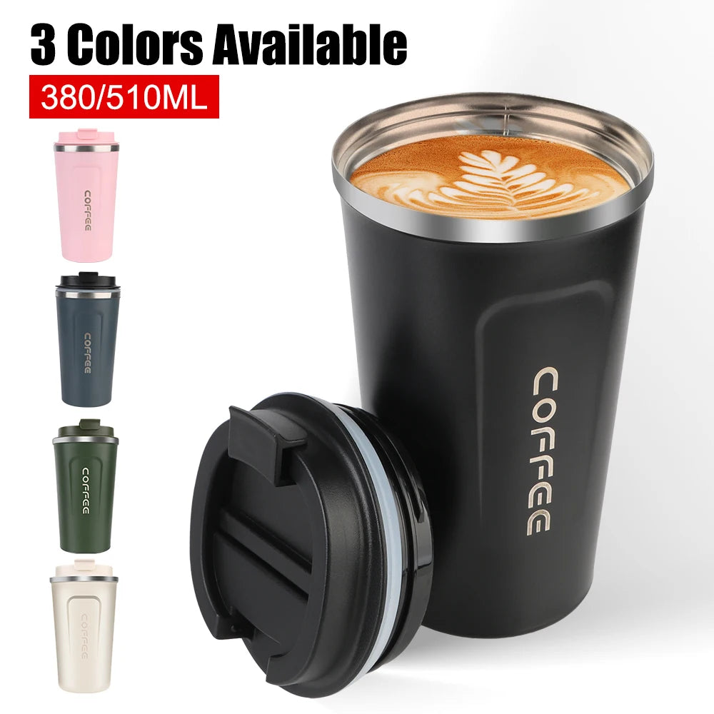 380/510ML Thermo Cafe Leak_Proof Travel Thermo Cup Double Stainless Steel for Tea Water Coffee