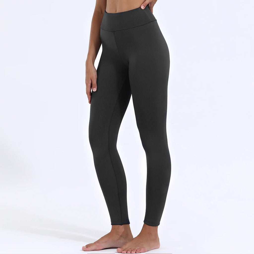 Women Winter Velvet Stretch High Waist Leggings